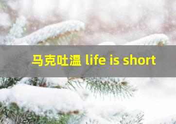 马克吐温 life is short